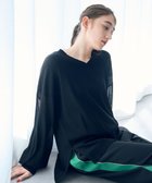 【イェッカ ヴェッカ/YECCA VECCA】のVネック袖シアーニット Black|ID: prp329100004544738 ipo3291000000033620092