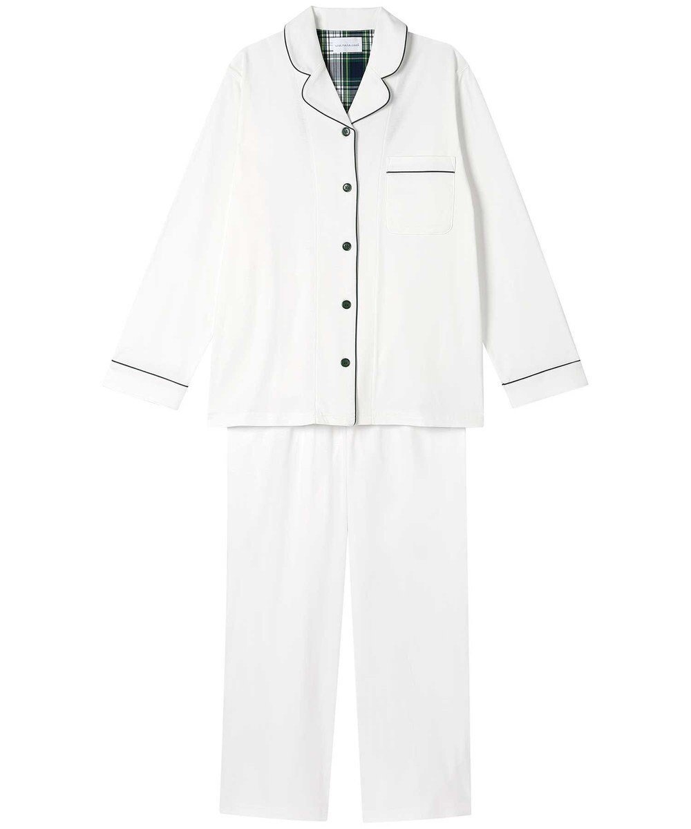 【ウンナナクール/une nana cool】の【綿100%】シルケットスムースパジャマ インテリア・キッズ・メンズ・レディースファッション・服の通販 founy(ファニー) 　ファッション　Fashion　レディースファッション　Fashion for Women　チェック　Check, Plaid, Tartan　パイピング　Piping, Trim Design　パジャマ　Pajamas, Sleepwear　リラックス　Relax, Relaxed Fit　おすすめ　Recommended / Our Picks　ギフト プレゼント　Gift / Present　WH|ID: prp329100004544743 ipo3291000000033681351