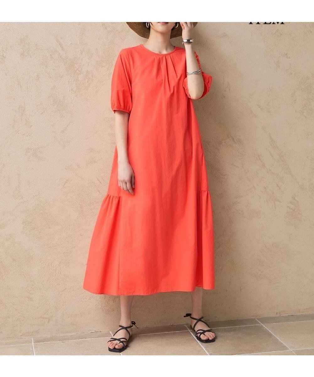 【自由区/JIYU-KU】の【カタログ掲載・WEB限定・接触冷感・UVカット・洗える】ファンクショナル ドレス インテリア・キッズ・メンズ・レディースファッション・服の通販 founy(ファニー) 　ファッション　Fashion　レディースファッション　Fashion for Women　ワンピース　Dresses　フォーマル・パーティードレス・結婚式用ドレス　Elegant & Casual Dresses　春　Spring　洗える　Machine Washable　ギャザー　Gathered, Ruffled　ドレス　Dress, One-Piece　S/S・春夏　SS, Spring/Summer, Warm Season　夏　Summer　オレンジ|ID: prp329100004544804 ipo3291000000032481508