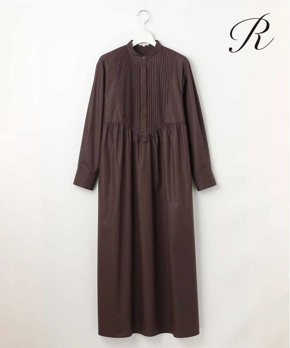 【23区/NIJYUSANKU】の【R(アール)】チンツコットン シャツワンピース インテリア・キッズ・メンズ・レディースファッション・服の通販 founy(ファニー) 　ファッション　Fashion　レディースファッション　WOMEN　ワンピース　Dress　シャツワンピース　Shirt Dresses　春　Spring　ギャザー　Gather　人気　Popularity　長袖　Long Sleeve　ブロード　Broad　S/S・春夏　Ss・Spring/Summer　夏　Summer　2025年　2025　2025春夏・S/S　Ss,Spring/Summer,2025　ダークブラウン系|ID: prp329100004544812 ipo3291000000032114655
