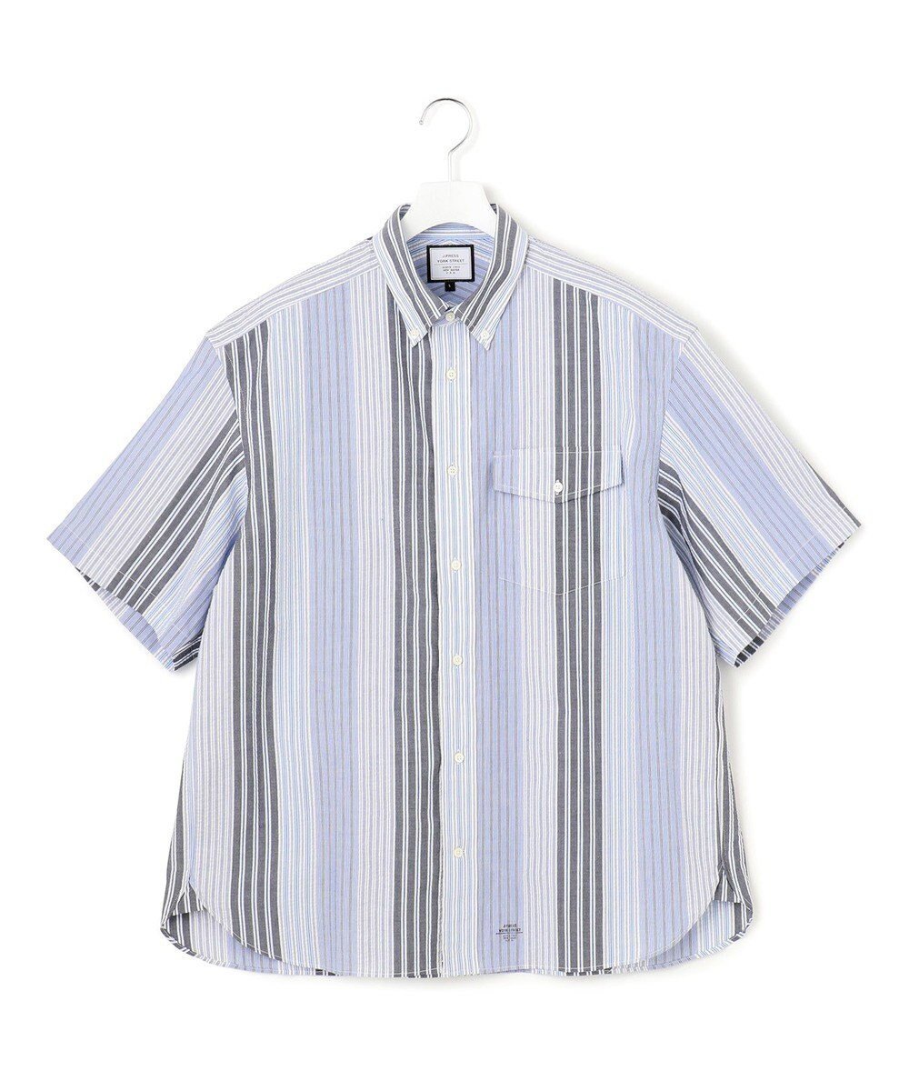 【ジェイプレスヨークストリート/J.PRESS YORK STREET】の【UNISEX】ランダムストライプ シャツ インテリア・キッズ・メンズ・レディースファッション・服の通販 founy(ファニー) 　ファッション　Fashion　レディースファッション　Fashion for Women　トップス・カットソー　Cut & Sew Tops　シャツ・ブラウス・オフィスカジュアル　Elegant Blouses & Button-Ups　ユニセックス　Unisex, Genderless　ストライプ　Stripe, Striped Pattern　タイプライター　Typewriter Fabric, Crisp Cotton　ランダム　Random, Irregular　夏　Summer　定番　Standard, Basic Item　春　Spring　S/S・春夏　SS, Spring/Summer, Warm Season　ブルー系1|ID: prp329100004544820 ipo3291000000033430425
