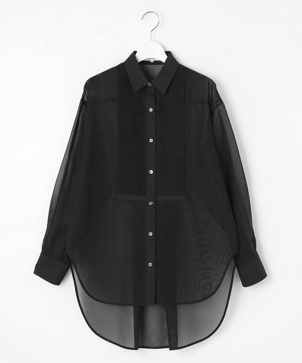 【23区/NIJYUSANKU】の【GOLD LABEL】コットンオーガンジー ピンタックブザム シャツ 人気、トレンドファッション・服の通販 founy(ファニー) 　ファッション　Fashion　レディースファッション　WOMEN　トップス・カットソー　Tops/Tshirt　シャツ/ブラウス　Shirts/Blouses　オーガンジー　Organdy　春　Spring　秋　Autumn/Fall　カフス　Cuffs　コンパクト　Compact　シアー　Sheer　シンプル　Simple　バランス　Balance　フォルム　Form　メンズ　Mens　ロング　Long　S/S・春夏　Ss・Spring/Summer　夏　Summer　エレガント 上品　Elegant　 other-1|ID: prp329100004544836 ipo3291000000032114745