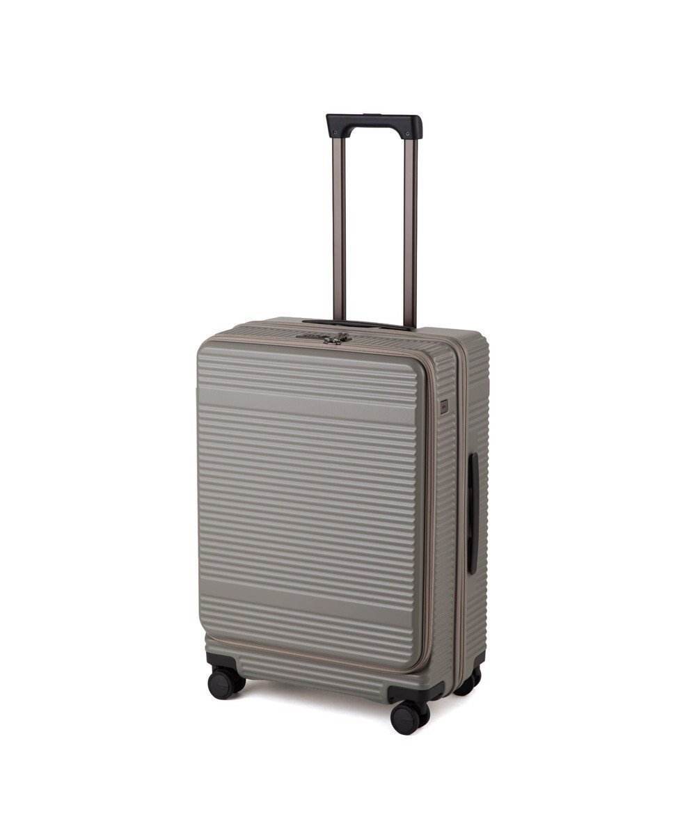 【エースバッグズアンドラゲッジ/ACE BAGS & LUGGAGE】のace. サルートン フロントオープンスーツケース M~Lサイズ 68～77L 05363 インテリア・キッズ・メンズ・レディースファッション・服の通販 founy(ファニー) 　ファッション　Fashion　レディースファッション　Fashion for Women　スーツ　Business Suits & Workwear　シンプル　Simple, Minimal　スマート　Smart, Elegant　フロント　Front, Front Design　リュック　Backpack, Rucksack　再入荷　Restock / Back in Stock　新作・新入荷　New Arrivals / New In　旅行　Travel　スーツケース キャリーケース　Suitcase / Carry Case　グレージュ|ID: prp329100004544858 ipo3291000000033443218