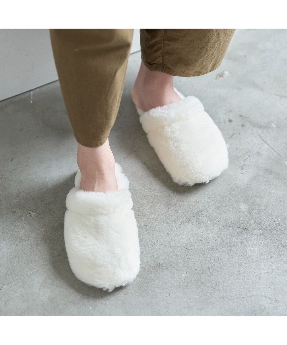 【ルームアンドスプール/LOOM&SPOOL】のSRNスリッパ インテリア・キッズ・メンズ・レディースファッション・服の通販 founy(ファニー) 　ファッション　Fashion　レディースファッション　Fashion for Women　洗える　Machine Washable　シューズ　Shoes, Footwear　スリッパ　Slippers, Room Shoes　ムートン　Shearling, Mouton　生成|ID: prp329100004544885 ipo3291000000033603517