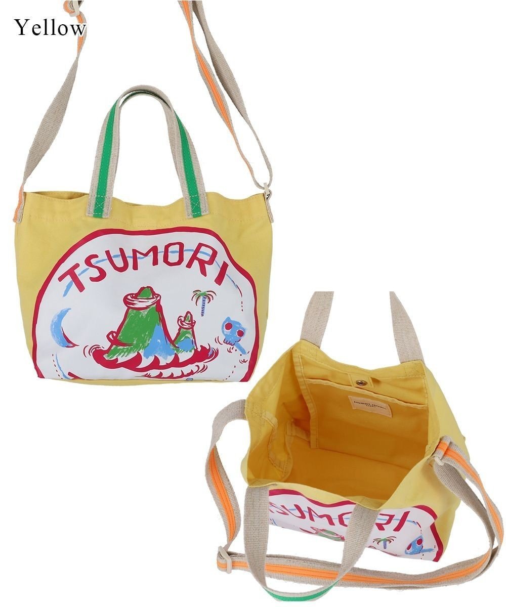 【ツモリチサト キャリー/tsumori chisato CARRY】のトレジャーアイランド ハンドバッグ 2way ショルダーバッグ インテリア・キッズ・メンズ・レディースファッション・服の通販 founy(ファニー) 　ファッション　Fashion　レディースファッション　WOMEN　バッグ　Bag　イエロー　Yellow　イラスト　Illustration　コンパクト　Compact　軽量　Lightweight　スマホ　Smartphone　財布　Wallet　手描き　Hand Drawn　ハンドバッグ　Handbag　プリント　Print　ポーチ　Pouch　旅行　Travel　イエロー|ID: prp329100004544907 ipo3291000000032276666