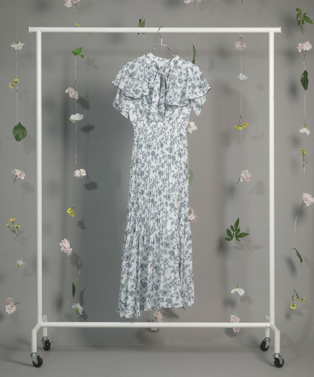 【グリーンパークス/Green Parks】のdazzlin フレンチスリーブ花柄ワンピース 人気、トレンドファッション・服の通販 founy(ファニー) 　ファッション　Fashion　レディースファッション　WOMEN　ワンピース　Dress　エアリー　Airy　シフォン　Chiffon　シャーリング　Shirring　スリーブ　Sleeve　トレンド　Trend　パターン　Pattern　フレンチ　French　プリーツ　Pleats　ポケット　Pocket　リボン　Ribbon　夏　Summer　春　Spring　S/S・春夏　Ss・Spring/Summer　 other-1|ID: prp329100004545049 ipo3291000000032278033