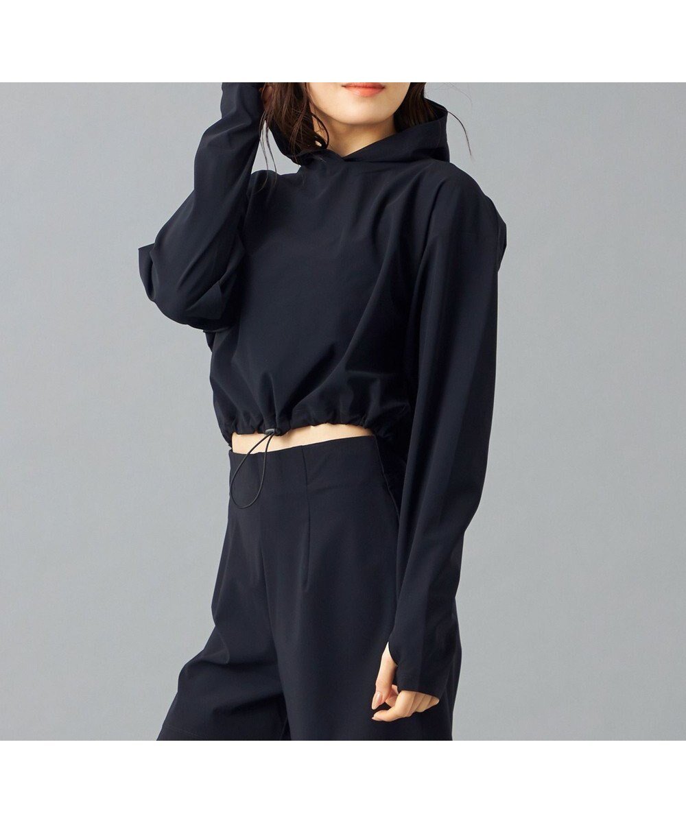 【チャコット/Chacott】のChacott BALANCE フーデッドラッシュガード インテリア・キッズ・メンズ・レディースファッション・服の通販 founy(ファニー) 　ファッション　Fashion　レディースファッション　Fashion for Women　トップス・カットソー　Cut & Sew Tops　軽量　Lightweight, Ultra Light　スタイリッシュ　Stylish, Fashionable　ストレッチ　Stretch, Stretchy Fabric　スポーツ　Sports, Activewear　スポーティ　Sporty, Casual Athletic　スマート　Smart, Elegant　パウダー　Powder, Soft Tone　パターン　Pattern, Design Print　ビーチ　Beach, Seaside　フィット　Fit, Slim Fit　フラット　Flat, Flat Shoes　旅行　Travel　ブラック|ID: prp329100004545173 ipo3291000000033582142
