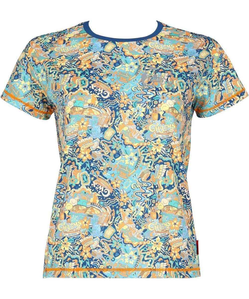 【シーダブリューエックス/CW-X】の【WOMEN】 CW-X 【CHUMS (チャムス)コラボ】 レディーストップス 薄軽ランニングシャツ 吸汗速乾(本体) UVカット率90%以上(本体) 3分袖 半袖 レディース LNY510 /ワコール インテリア・キッズ・メンズ・レディースファッション・服の通販 founy(ファニー) ファッション Fashion レディースファッション Fashion for Women トップス・カットソー Cut & Sew Tops シャツ・ブラウス・オフィスカジュアル Elegant Blouses & Button-Ups アウトドア Outdoor Clothing カラフル Colorful Design コラボ Collaboration, Collab サングラス Sunglasses, Shades スポーツ Sports, Activewear 定番 Standard, Basic Item プリント Print, Printed Pattern 半袖 Short Sleeve, Half Sleeve ランニング Running, Running Wear, Activewear, Jogging ブルー|ID: prp329100004545252 ipo3291000000034191561
