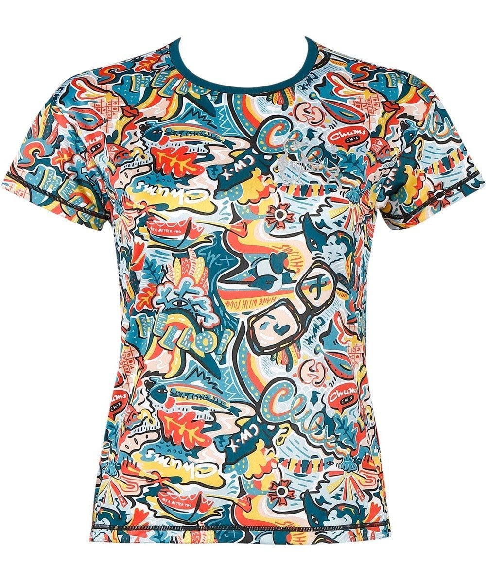 【シーダブリューエックス/CW-X】の【WOMEN】 CW-X 【CHUMS (チャムス)コラボ】 レディーストップス 薄軽ランニングシャツ 吸汗速乾(本体) UVカット率90%以上(本体) 3分袖 半袖 レディース LNY510 /ワコール インテリア・キッズ・メンズ・レディースファッション・服の通販 founy(ファニー) ファッション Fashion レディースファッション Fashion for Women トップス・カットソー Cut & Sew Tops シャツ・ブラウス・オフィスカジュアル Elegant Blouses & Button-Ups アウトドア Outdoor Clothing カラフル Colorful Design コラボ Collaboration, Collab サングラス Sunglasses, Shades スポーツ Sports, Activewear 定番 Standard, Basic Item プリント Print, Printed Pattern 半袖 Short Sleeve, Half Sleeve ランニング Running, Running Wear, Activewear, Jogging ターコイズ|ID: prp329100004545252 ipo3291000000034191564