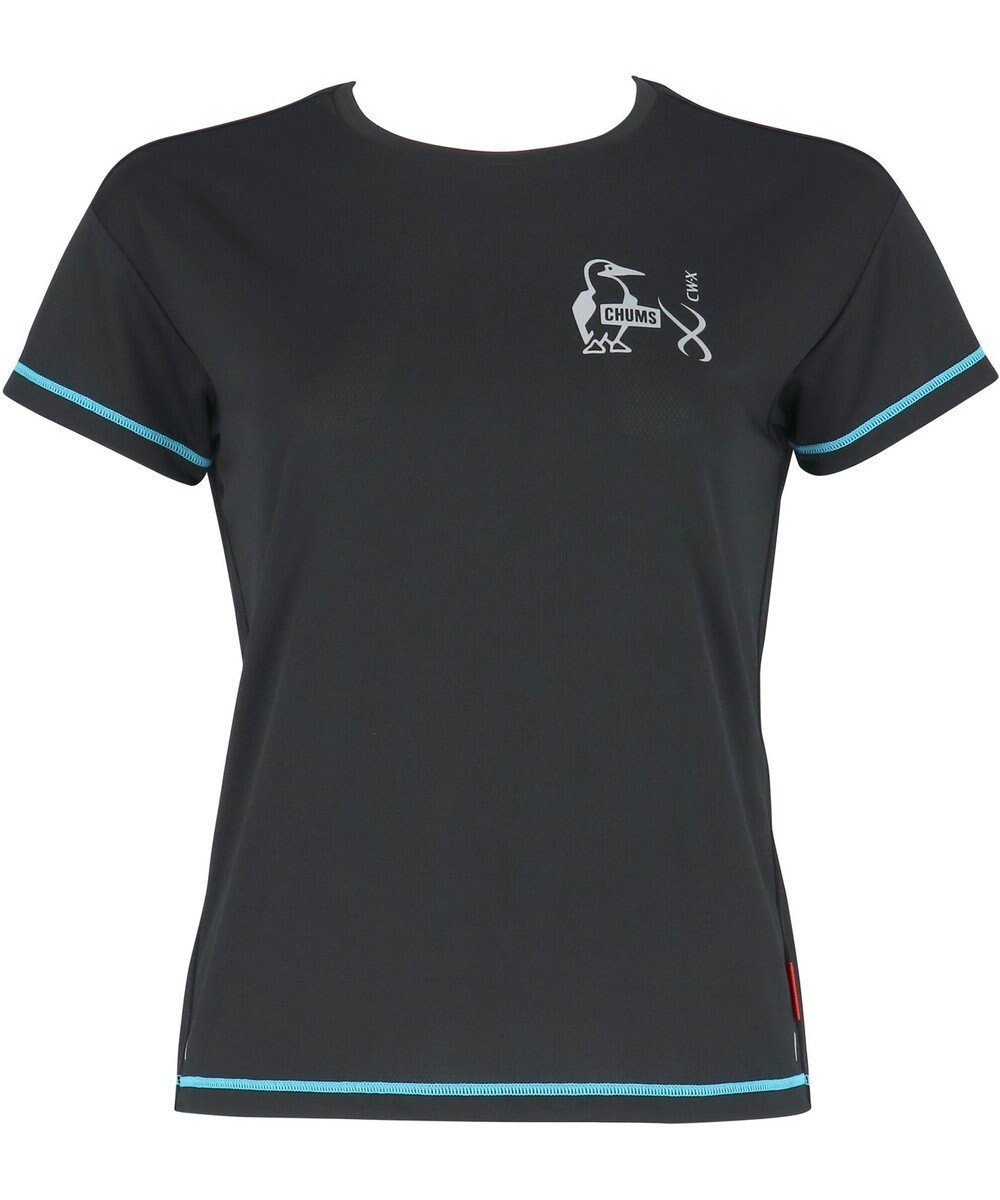 【シーダブリューエックス/CW-X】の【WOMEN】 CW-X 【CHUMS (チャムス)コラボ】 レディーストップス 薄軽ランニングシャツ 吸汗速乾(本体) UVカット率90%以上(本体) 3分袖 半袖 レディース LNY510 /ワコール インテリア・キッズ・メンズ・レディースファッション・服の通販 founy(ファニー) 　ファッション　Fashion　レディースファッション　Fashion for Women　トップス・カットソー　Cut & Sew Tops　シャツ・ブラウス・オフィスカジュアル　Elegant Blouses & Button-Ups　アウトドア　Outdoor Clothing　カラフル　Colorful Design　コラボ　Collaboration, Collab　サングラス　Sunglasses, Shades　スポーツ　Sports, Activewear　定番　Standard, Basic Item　プリント　Print, Printed Pattern　半袖　Short Sleeve, Half Sleeve　ランニング　Running, Running Wear, Activewear, Jogging　ダークブラック|ID: prp329100004545252 ipo3291000000034942744