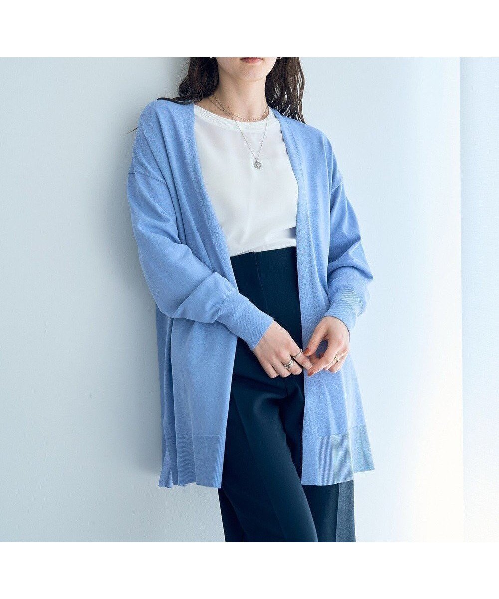 【イェッカ ヴェッカ/YECCA VECCA】のミドル丈カーディガン インテリア・キッズ・メンズ・レディースファッション・服の通販 founy(ファニー) 　ファッション　Fashion　レディースファッション　Ladies' Fashion Online　トップス・カットソー　Tops/Tshirt　カーディガン　Cardigans　おすすめ　Recommend　カーディガン　Cardigan　シンプル　Simple　ポケット　Pocket　ミドル　Middle　ロング　Long　夏　Summer　春　Spring　S/S・春夏　Ss・Spring/Summer　Sax|ID: prp329100004545398 ipo3291000000032414605