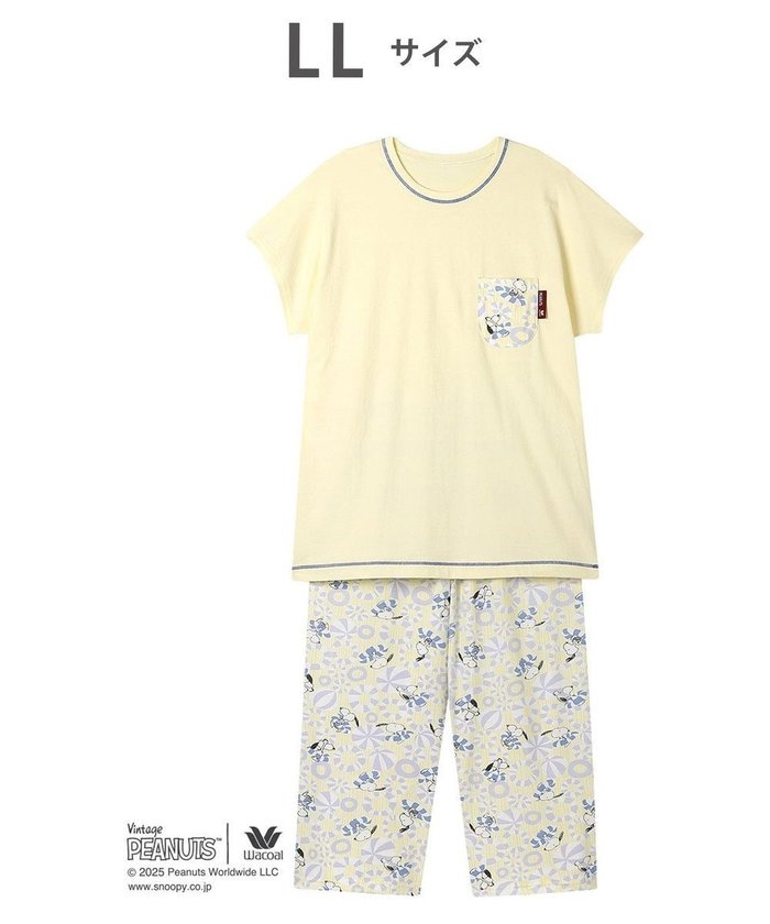 【ワコール/WACOAL】のワコール_リラックス&スリープ パジャマ 3分袖 半袖 8分丈 綿100%(本体) PEANUTS スヌーピー レディース FDT158 /ワコール インテリア・キッズ・メンズ・レディースファッション・服の通販 founy(ファニー) https://founy.com/ ファッション Fashion レディースファッション WOMEN トップス・カットソー Tops/Tshirt パジャマ Pajamas ビーチ Beach ボトム Bottom ポケット Pocket リラックス Relax 半袖 Short Sleeve 夏 Summer |ID: prp329100004545484 ipo3291000000032405351