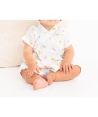 【ミキハウスホットビスケッツ/MIKI HOUSE HOT BISCUITS / KIDS】の【50-80cm】 ガーゼ素材 どうぶつ柄甚平オール 白|ID: prp329100004546647 ipo3291000000032125278