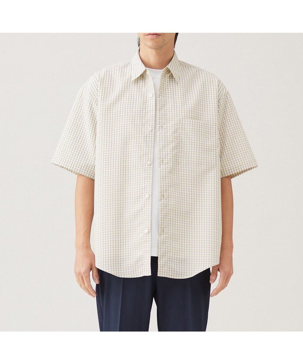 【アンフィーロ/UNFILO / MEN】のコットンライク 半袖シャツ【ギフトにもおすすめ】 インテリア・キッズ・メンズ・レディースファッション・服の通販 founy(ファニー) ファッション Fashion メンズファッション Fashion for Men トップス・カットソー Cut & Sew Tops メンズシャツ Shirts おすすめ Recommended / Our Picks ギフト プレゼント Gift / Present ストレッチ Stretch, Stretchy Fabric トレンド Trend, Trending Now フォルム Silhouette, Form ブルゾン Blouson, Bomber Jacket レギュラー Regular, Standard Fit 半袖 Short Sleeve, Half Sleeve 夏 Summer 抗菌 Antibacterial, Bacteria-Resistant 春 Spring S/S・春夏 SS, Spring/Summer, Warm Season ベージュチェック|ID: prp329100004546682 ipo3291000000034639895