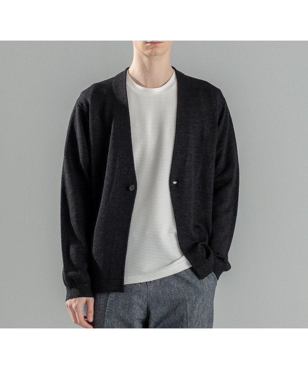 【ジョゼフ オム/JOSEPH HOMME / MEN】の【洗える/和紙使用】ウォッシャブルペーパー カーディガン インテリア・キッズ・メンズ・レディースファッション・服の通販 founy(ファニー) 　ファッション　Fashion　メンズファッション　MEN　トップス・カットソー　Tops/Tshirt/Men　ニット　Knit Tops　カーディガン　Cardigans　カットソー　Cut And Sew　カーディガン　Cardigan　セーター　Sweater　フロント　Front　リラックス　Relax　エレガント 上品　Elegant　ビジネス 仕事 通勤　Business　夏　Summer　春　Spring　S/S・春夏　Ss・Spring/Summer　洗える　Washable　ブラック系|ID: prp329100004546687 ipo3291000000032125973