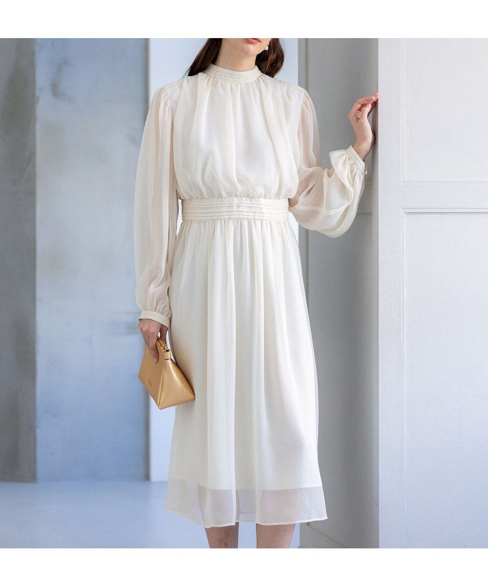 【23区/NIJYUSANKU】の【APPLAUDIR】クレープシフォン ドレス インテリア・キッズ・メンズ・レディースファッション・服の通販 founy(ファニー) 　ファッション　Fashion　レディースファッション　Ladies' Fashion Online　ワンピース　Dress　ドレス　Party Dresses　2025年　2025　2025春夏・S/S　Ss,Spring/Summer,2025　エレガント 上品　Elegant　シフォン　Chiffon　シルク　Silk　シルバー　Silver　ストライプ　Stripe　ドレス　Dress　パーティ　Party　夏　Summer　春　Spring　S/S・春夏　Ss・Spring/Summer　結婚式　Wedding Ceremony　シャンパン|ID: prp329100004547084 ipo3291000000032465608