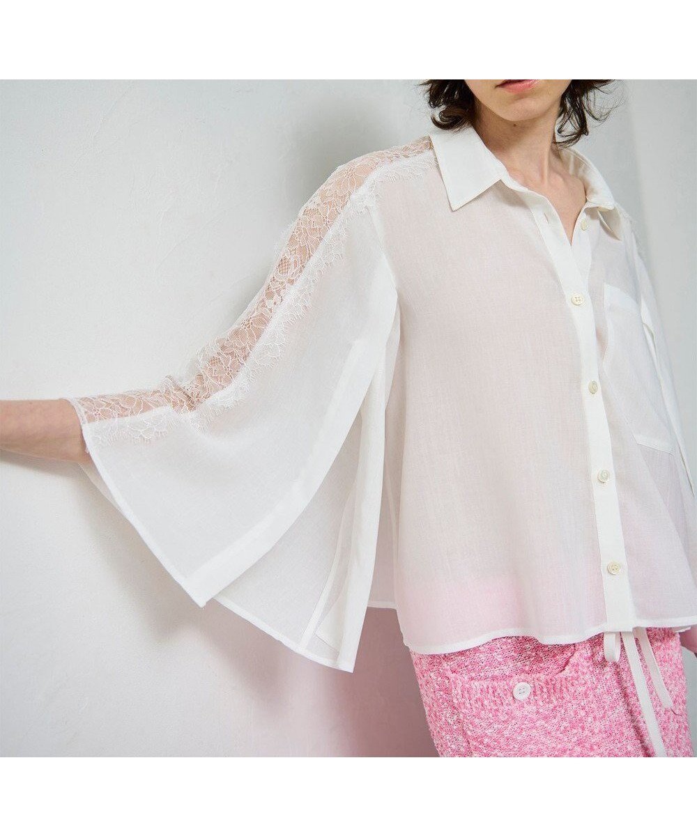 【グレース コンチネンタル/GRACE CONTINENTAL】のシアーポンチョシャツ 人気、トレンドファッション・服の通販 founy(ファニー) 　ファッション　Fashion　レディースファッション　WOMEN　アウター　Coat Outerwear　ポンチョ　Ponchos　トップス・カットソー　Tops/Tshirt　シャツ/ブラウス　Shirts/Blouses　シアー　Sheer　スリット　Slit　スリーブ　Sleeve　デニム　Denim　ドレープ　Drape　レース　Race　ロング　Long　夏　Summer　春　Spring　S/S・春夏　Ss・Spring/Summer　 other-1|ID: prp329100004547210 ipo3291000000032132715