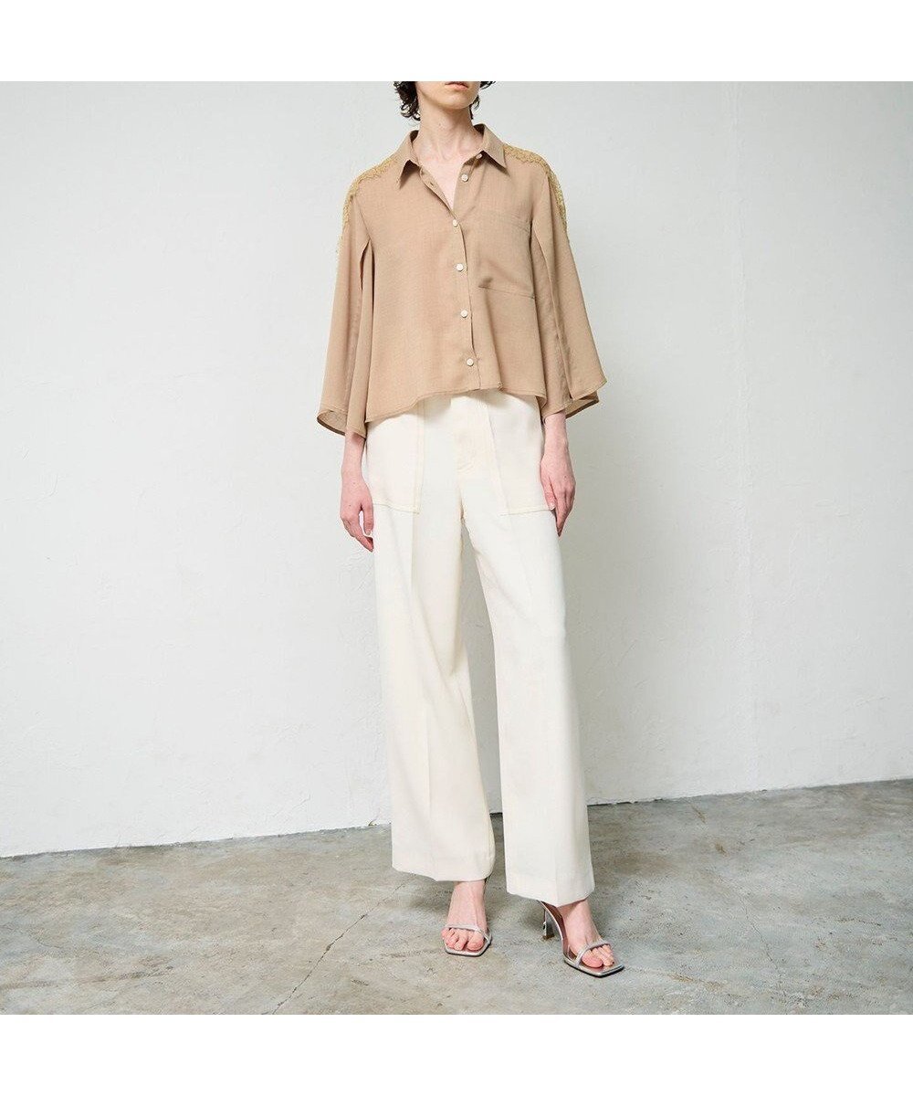 【グレース コンチネンタル/GRACE CONTINENTAL】のシアーポンチョシャツ インテリア・キッズ・メンズ・レディースファッション・服の通販 founy(ファニー) 　ファッション　Fashion　レディースファッション　WOMEN　アウター　Coat Outerwear　ポンチョ　Ponchos　トップス・カットソー　Tops/Tshirt　シャツ/ブラウス　Shirts/Blouses　シアー　Sheer　スリット　Slit　スリーブ　Sleeve　デニム　Denim　ドレープ　Drape　レース　Race　ロング　Long　夏　Summer　春　Spring　S/S・春夏　Ss・Spring/Summer　キャメル|ID: prp329100004547210 ipo3291000000032132720