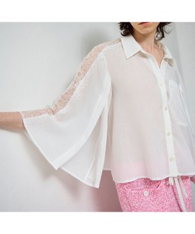 【グレース コンチネンタル/GRACE CONTINENTAL】のシアーポンチョシャツ 人気、トレンドファッション・服の通販 founy(ファニー) ファッション Fashion レディースファッション Fashion for Women アウター Coat / Outerwear Collection ポンチョ・ケープコート Ponchos & Capes トップス・カットソー Cut & Sew Tops シャツ・ブラウス・オフィスカジュアル Elegant Blouses & Button-Ups シアー Sheer, See-Through スリット Slit, Slit Detail スリーブ Sleeve, Long Sleeve / Short Sleeve デニム Denim, Jeans Material ドレープ Drape, Draping Fabric レース Lace, Lace Fabric ロング Long, Long-Length 夏 Summer 春 Spring S/S・春夏 SS, Spring/Summer, Warm Season |ID:prp329100004547210
