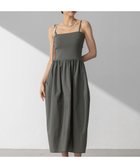 【23区/NIJYUSANKU】の【洗える】ブライトナイロンワッシャー ニットコンビワンピース カーキ系|ID:prp329100004547214