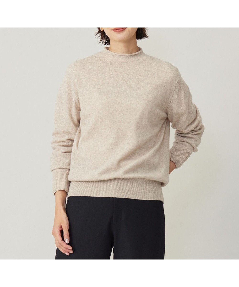 【ジェイ プレス/J.PRESS】の【洗える】CASHMERE BLEND スタンドカラー ニット インテリア・キッズ・メンズ・レディースファッション・服の通販 founy(ファニー) 　ファッション　Fashion　レディースファッション　Fashion for Women　トップス・カットソー　Cut & Sew Tops　ニット　Knit Tops & Sweaters　オレンジ　Orange　洗える　Machine Washable　コンパクト　Compact, Small Size　シンプル　Simple, Minimal　スタンド　Stand Collar, Upright Stand　スリット　Slit, Slit Detail　センター　Center, Center Line　セーター　Sweater, Knitwear　フェミニン　Feminine, Girly　ミックス　Mix, Mixed Style　A/W・秋冬　Autumn/Winter　エレガント 上品　Elegant　トップベージュ系|ID: prp329100004547218 ipo3291000000033643436