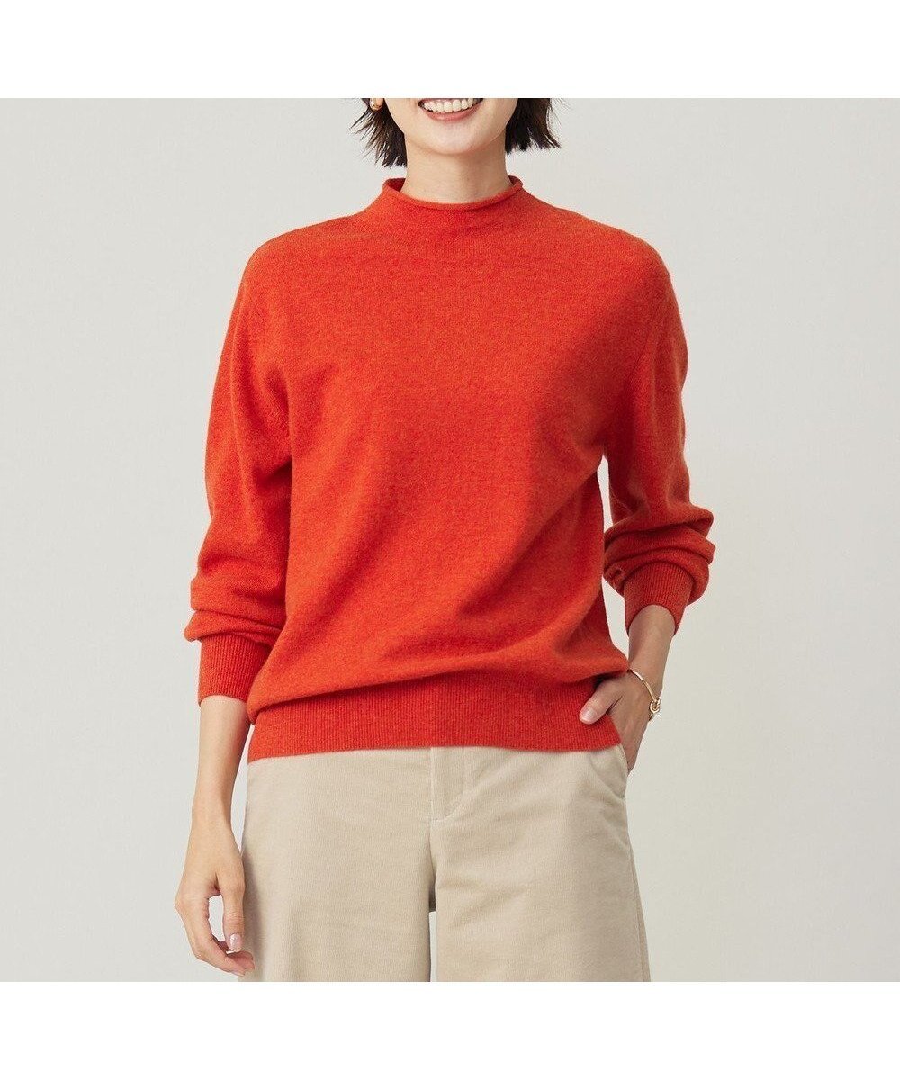 【ジェイ プレス/J.PRESS】の【洗える】CASHMERE BLEND スタンドカラー ニット インテリア・キッズ・メンズ・レディースファッション・服の通販 founy(ファニー) 　ファッション　Fashion　レディースファッション　Fashion for Women　トップス・カットソー　Cut & Sew Tops　ニット　Knit Tops & Sweaters　オレンジ　Orange　洗える　Machine Washable　コンパクト　Compact, Small Size　シンプル　Simple, Minimal　スタンド　Stand Collar, Upright Stand　スリット　Slit, Slit Detail　センター　Center, Center Line　セーター　Sweater, Knitwear　フェミニン　Feminine, Girly　ミックス　Mix, Mixed Style　A/W・秋冬　Autumn/Winter　エレガント 上品　Elegant　オレンジ系|ID: prp329100004547218 ipo3291000000033643440