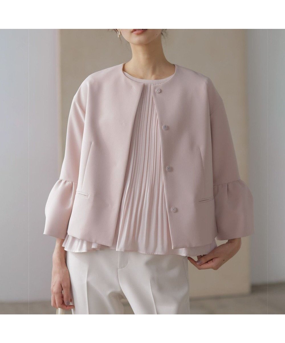 【組曲/KUMIKYOKU】の【KUMIKYOKU NAVY】コンフォータブルドレープ フレアスリーブジャケット インテリア・キッズ・メンズ・レディースファッション・服の通販 founy(ファニー) ファッション Fashion レディースファッション Fashion for Women アウター Coat / Outerwear Collection レディースジャケット・軽アウター Jackets ノーカラージャケット / シンプル上品コーデ Collarless Jackets インナー Innerwear オケージョン Occasion Wear コレクション Collection, Seasonal Line コンパクト Compact, Small Size ジャケット Jacket, Outerwear スタイリッシュ Stylish, Fashionable セットアップ Set-Up, Coordinated Outfit トレンド Trend, Trending Now ドレス Dress, One-Piece フォルム Silhouette, Form フォーマル Formal, Dressy フレア Flare, Flared ベスト Vest, Waistcoat A/W・秋冬 Autumn/Winter 2022年 2022 S/S・春夏 SS, Spring/Summer, Warm Season 2022-2023秋冬・A/W Autumn/Winter 2022–23 AW22–23 夏 Summer エレガント 上品 Elegant セレモニー Ceremony 入学式 Entrance Ceremony 卒業式 Graduation Ceremony 結婚式 Wedding シャンパンピンク系|ID: prp329100004547375 ipo3291000000034237470