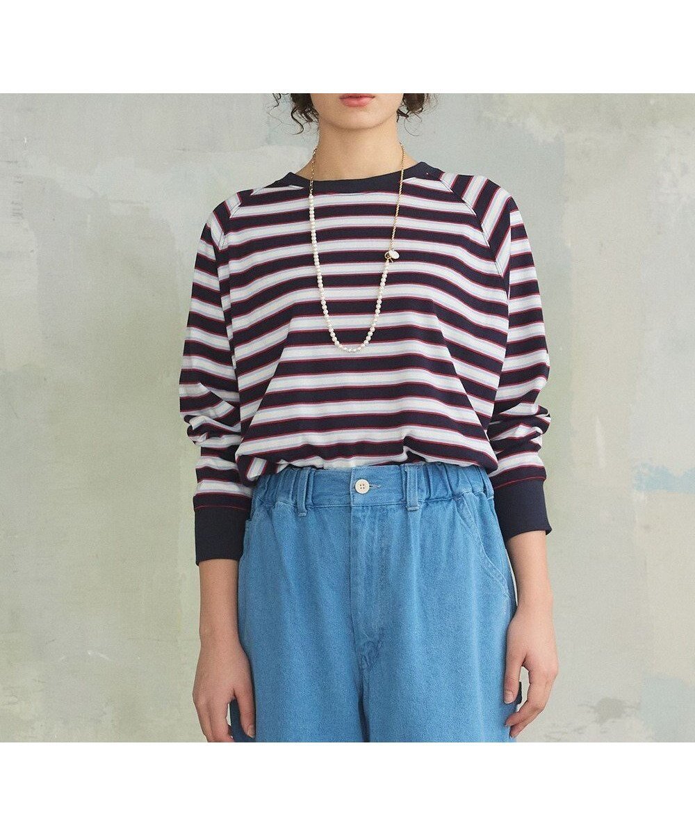 【ジェイプレスヨークストリート/J.PRESS YORK STREET】の【WOMEN】レトロボーダードルマン Tシャツ インテリア・キッズ・メンズ・レディースファッション・服の通販 founy(ファニー) 　ファッション　Fashion　レディースファッション　Fashion for Women　トップス・カットソー　Cut & Sew Tops　シャツ・ブラウス・オフィスカジュアル　Elegant Blouses & Button-Ups　ロングTシャツ・Tシャツ　Longline T-Shirts & Tees　カットソー・ベーシックTシャツ　Cut-and-Sewn Tops / Stretch Tees & Basics　春　Spring　カットソー　Cut and Sewn Top　シンプル　Simple, Minimal　スキニー　Skinny, Slim Fit　デニム　Denim, Jeans Material　ファブリック　Fabric, Textile　フレア　Flare, Flared　ボトム　Bottoms, Lower Wear　リラックス　Relax, Relaxed Fit　ワイド　Wide, Wide Fit　S/S・春夏　SS, Spring/Summer, Warm Season　夏　Summer　ネイビー系2|ID: prp329100004547514 ipo3291000000033553237
