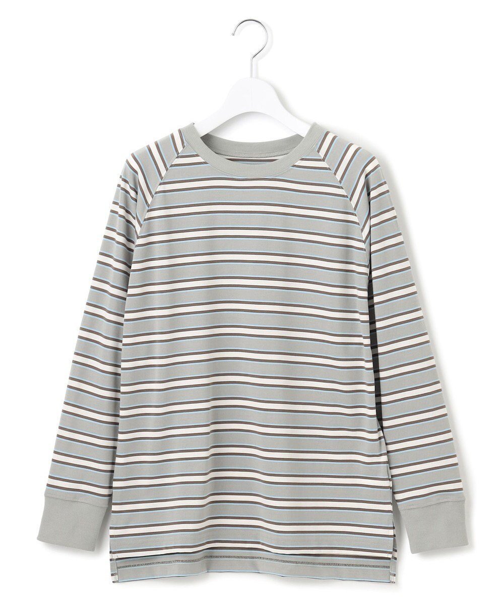 【ジェイプレスヨークストリート/J.PRESS YORK STREET】の【WOMEN】レトロボーダードルマン Tシャツ インテリア・キッズ・メンズ・レディースファッション・服の通販 founy(ファニー) 　ファッション　Fashion　レディースファッション　Fashion for Women　トップス・カットソー　Cut & Sew Tops　シャツ・ブラウス・オフィスカジュアル　Elegant Blouses & Button-Ups　ロングTシャツ・Tシャツ　Longline T-Shirts & Tees　カットソー・ベーシックTシャツ　Cut-and-Sewn Tops / Stretch Tees & Basics　春　Spring　カットソー　Cut and Sewn Top　シンプル　Simple, Minimal　スキニー　Skinny, Slim Fit　デニム　Denim, Jeans Material　ファブリック　Fabric, Textile　フレア　Flare, Flared　ボトム　Bottoms, Lower Wear　リラックス　Relax, Relaxed Fit　ワイド　Wide, Wide Fit　S/S・春夏　SS, Spring/Summer, Warm Season　夏　Summer　ライトグレー系2|ID: prp329100004547514 ipo3291000000033553243