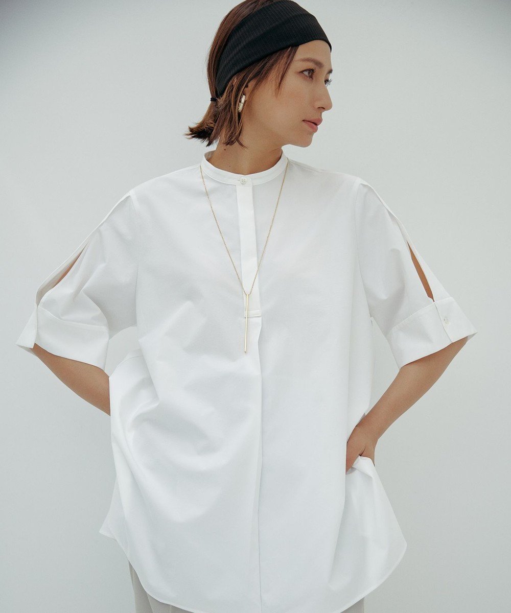 【アイシービー/iCB】の【洗える】ヴィンテージスパンブロード バンドカラーシャツ 人気、トレンドファッション・服の通販 founy(ファニー) 　ファッション　Fashion　レディースファッション　Ladies' Fashion Online　トップス・カットソー　Tops/Tshirt　シャツ/ブラウス　Shirts/Blouses　2024年　2024　2024春夏・S/S　Ss,Spring/Summer,2024　ギャザー　Gather　シンプル　Simple　ストレッチ　Stretch　スリット　Slit　スリーブ　Sleeve　ブロード　Broad　人気　Popularity　夏　Summer　春　Spring　S/S・春夏　Ss・Spring/Summer　洗える　Washable　 other-1|ID: prp329100004547580 ipo3291000000032675952