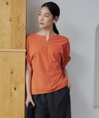 【アイシービー/iCB】の【接触冷感・UVカット・洗える】ヴィンテージスパンブロード デザインブラウス テラコッタ系|ID: prp329100004547646 ipo3291000000032663125