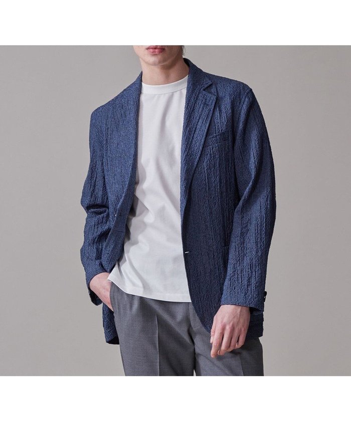 【ジェイ プレス/J.PRESS / MEN】のリネン×シアサッカーの清涼感【高通気性】ストレッチリネンシアサッカー ジャケット インテリア・キッズ・メンズ・レディースファッション・服の通販 founy(ファニー) https://founy.com/ ファッション Fashion メンズファッション Fashion for Men アウター Men's Coats Outerwear テーラードジャケット Tailored Jackets & Blazers インナー Innerwear 春 Spring サマー Summer, Summer Style ジャケット Jacket, Outerwear ストレッチ Stretch, Stretchy Fabric ポロシャツ Polo Shirt, Collared Tee 半袖 Short Sleeve, Half Sleeve ミックス Mix, Mixed Style リネン Linen, Linen Fabric リラックス Relax, Relaxed Fit S/S・春夏 SS, Spring/Summer, Warm Season おすすめ Recommended / Our Picks 夏 Summer |ID: prp329100004547769 ipo3291000000032649582