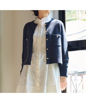 【23区/NIJYUSANKU】の【杏さん着用/洗える】ミニブークレニット カーディガン 人気、トレンドファッション・服の通販 founy(ファニー) ファッション Fashion レディースファッション WOMEN トップス・カットソー Tops/Tshirt ニット Knit Tops カーディガン Cardigans 洗える Washable 秋 Autumn/Fall カーディガン Cardigan ショート Short ストレッチ Stretch トリミング Trimming ポケット Pocket ワイド Wide A/W・秋冬 Aw・Autumn/Winter・Fw・Fall-Winter 冬 Winter 再入荷 Restock/Back In Stock/Re Arrival 2024年 2024 2024-2025秋冬・A/W Aw/Autumn/Winter/Fw/Fall/2024-2025 |ID:prp329100004547810