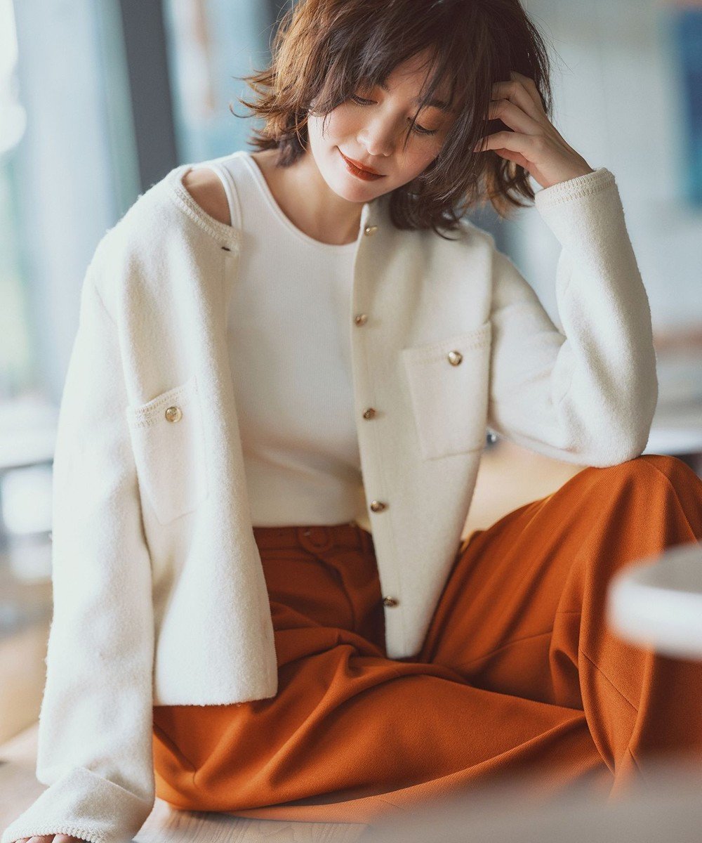 【23区/NIJYUSANKU】の【杏さん着用/洗える】ミニブークレニット カーディガン インテリア・キッズ・メンズ・レディースファッション・服の通販 founy(ファニー) 　ファッション　Fashion　レディースファッション　WOMEN　トップス・カットソー　Tops/Tshirt　ニット　Knit Tops　カーディガン　Cardigans　洗える　Washable　秋　Autumn/Fall　カーディガン　Cardigan　ショート　Short　ストレッチ　Stretch　トリミング　Trimming　ポケット　Pocket　ワイド　Wide　A/W・秋冬　Aw・Autumn/Winter・Fw・Fall-Winter　冬　Winter　再入荷　Restock/Back In Stock/Re Arrival　2024年　2024　2024-2025秋冬・A/W　Aw/Autumn/Winter/Fw/Fall/2024-2025　アイボリー系|ID: prp329100004547810 ipo3291000000032138865