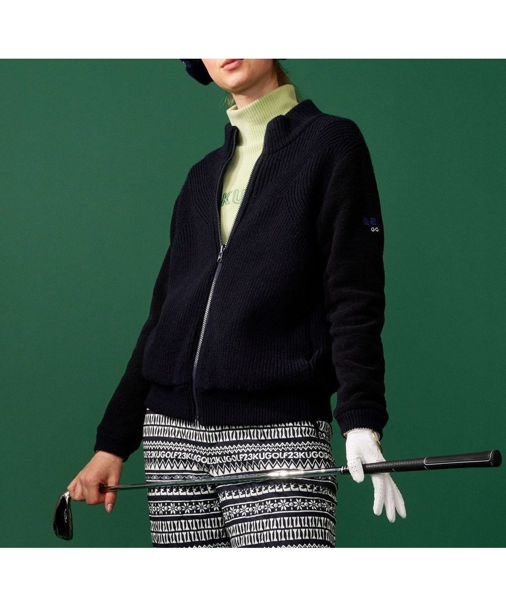【23区 ゴルフ/NIJYUSANKU GOLF】の【WOMEN】 【リバーシブル 】ニット アウター インテリア・キッズ・メンズ・レディースファッション・服の通販 founy(ファニー) 　ファッション　Fashion　レディースファッション　Fashion for Women　アウター　Coat / Outerwear Collection　トップス・カットソー　Cut & Sew Tops　ニット　Knit Tops & Sweaters　切替　Switching, Contrast Panel　シンプル　Simple, Minimal　スポーティ　Sporty, Casual Athletic　セーター　Sweater, Knitwear　リバーシブル　Reversible, Two-Sided　A/W・秋冬　Autumn/Winter　ゴルフ　Golf　ネイビー系|ID: prp329100004547829 ipo3291000000032771188