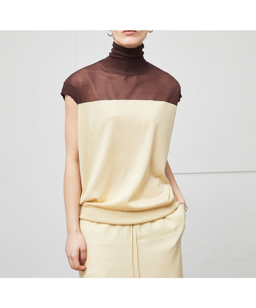 【ベイジ,/BEIGE,】の【洗える】CARNOT / バイカラーニット インテリア・キッズ・メンズ・レディースファッション・服の通販 founy(ファニー) 　ファッション　Fashion　レディースファッション　Fashion for Women　トップス・カットソー　Cut & Sew Tops　ニット　Knit Tops & Sweaters　アンサンブル　Ensemble Set　インナー　Innerwear　シアー　Sheer, See-Through　シルク　Silk, 100% Silk　ジャケット　Jacket, Outerwear　ストレッチ　Stretch, Stretchy Fabric　セーター　Sweater, Knitwear　タートルネック　Turtleneck, High Neck　ドレープ　Drape, Draping Fabric　パーカー　Hoodie, Parka　再入荷　Restock / Back in Stock　夏　Summer　春　Spring　S/S・春夏　SS, Spring/Summer, Warm Season　洗える　Machine Washable　Cream×Bordeaux|ID: prp329100004547843 ipo3291000000032676223