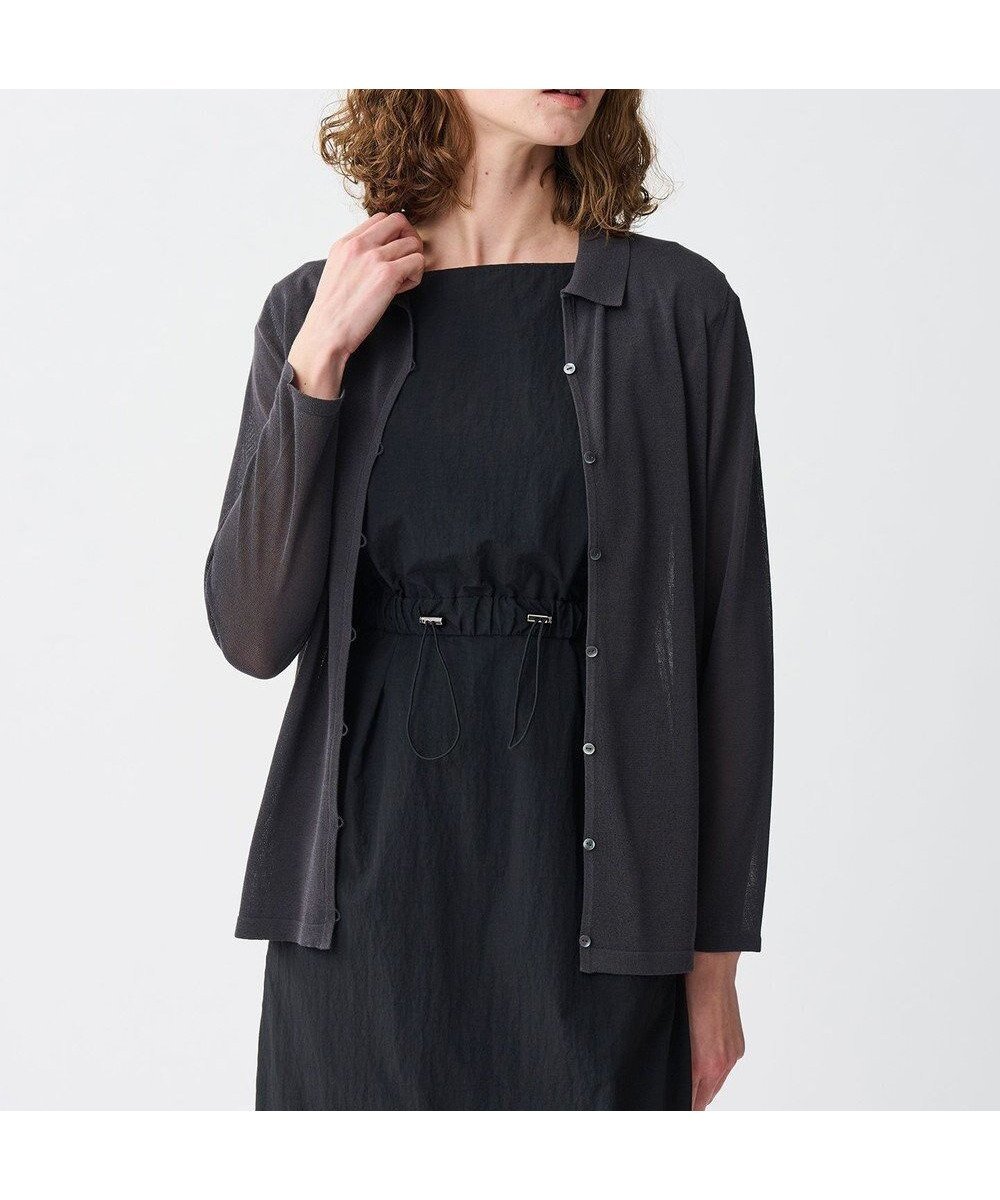 【アンクレイヴ/uncrave】の【手洗い可】シアーコットン ポロニット インテリア・キッズ・メンズ・レディースファッション・服の通販 founy(ファニー) 　ファッション　Fashion　レディースファッション　Fashion for Women　トップス・カットソー　Cut & Sew Tops　ニット　Knit Tops & Sweaters　春　Spring　カーディガン　Cardigan, Knitwear　シルク　Silk, 100% Silk　ストレート　Straight, Straight Cut　セーター　Sweater, Knitwear　フロント　Front, Front Design　S/S・春夏　SS, Spring/Summer, Warm Season　夏　Summer　スレート|ID: prp329100004547852 ipo3291000000032652624