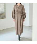 【ハッシュニュアンス/#Newans】の【アイロンいらず】ウエストギャザーワンピース ブラウン|ID: prp329100004547875 ipo3291000000034411443