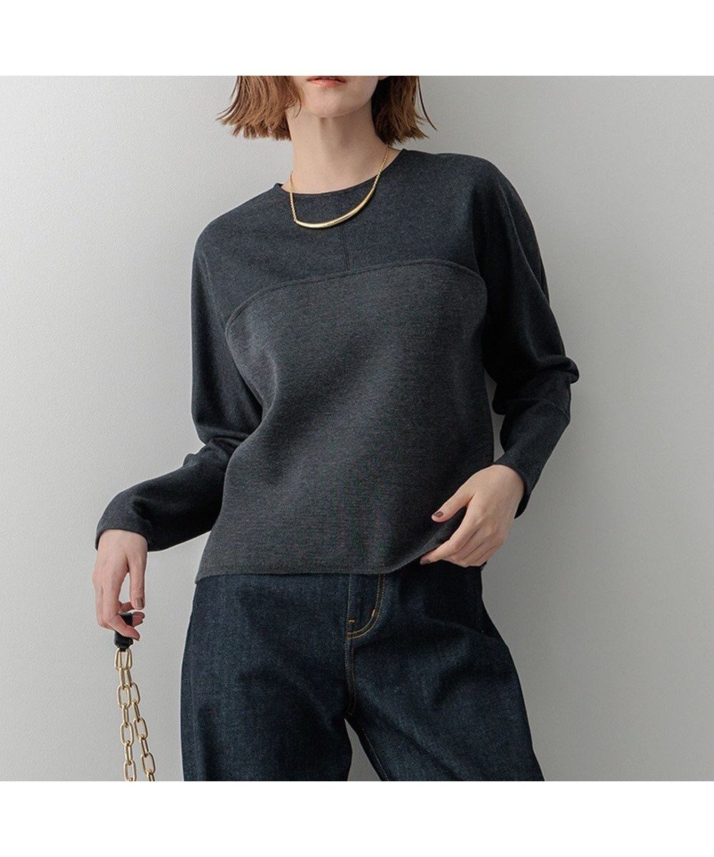 【23区/NIJYUSANKU】の【洗える】ウールミルドジャージー ビスチェライクコンビ カットソー インテリア・キッズ・メンズ・レディースファッション・服の通販 founy(ファニー) 　ファッション　Fashion　レディースファッション　Fashion for Women　トップス・カットソー　Cut & Sew Tops　シャツ・ブラウス・オフィスカジュアル　Elegant Blouses & Button-Ups　ロングTシャツ・Tシャツ　Longline T-Shirts & Tees　カットソー・ベーシックTシャツ　Cut-and-Sewn Tops / Stretch Tees & Basics　ビスチェ　Bustiers & Corset Tops / Layered Bustier Style　洗える　Machine Washable　カットソー　Cut and Sewn Top　コンビ　Combo, Combination Style　バランス　Balance, Style Balance　ビスチェ　Bustier, Corset Top　ベーシック　Basic, Essential　ワイド　Wide, Wide Fit　A/W・秋冬　Autumn/Winter　冬　Winter / This Winter　2024年　2024　エレガント 上品　Elegant　2024-2025秋冬・A/W　Autumn/Winter 2024–25 AW24–25　グレー系|ID: prp329100004547878 ipo3291000000033552759