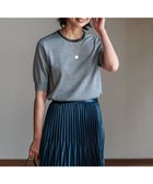 【23区/NIJYUSANKU】の【洗える】サステナブルウール 半袖 ニット ライトグレー系1|ID: prp329100004547885 ipo3291000000032652694