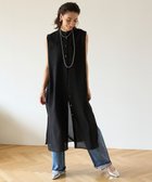 【アンフィーロ 自由区/UNFILO】の【洗える】シアーサテン ロングシャツワンピース ブラック|ID: prp329100004547903 ipo3291000000032564800
