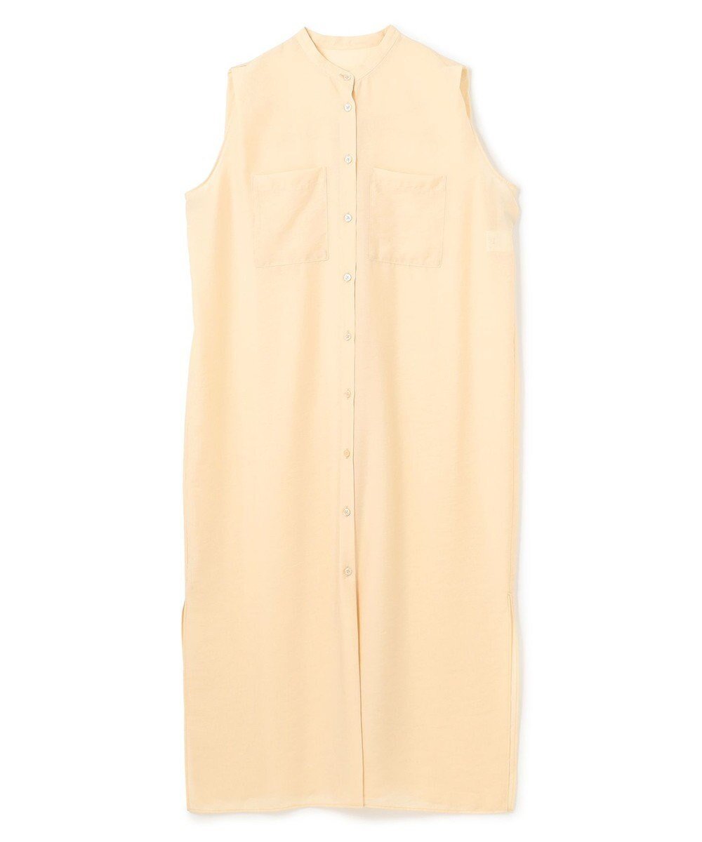 【アンフィーロ 自由区/UNFILO】のシアーサテン ロングシャツワンピース インテリア・キッズ・メンズ・レディースファッション・服の通販 founy(ファニー) 　ファッション　Fashion　レディースファッション　Fashion for Women　ワンピース　Dresses　シャツワンピース / 1枚で着映えコーデ　Shirt Dresses　ウォッシャブル　Machine Washable　オーガンジー　Organza Fabric　サテン　Satin, Glossy Fabric　ショルダー　Shoulder, Shoulder Strap　スリット　Slit, Slit Detail　ノースリーブ　Sleeveless, No-Sleeve　ロング　Long, Long-Length　エレガント 上品　Elegant　A/W・秋冬　Autumn/Winter　バターイエロー|ID: prp329100004547903 ipo3291000000036250382