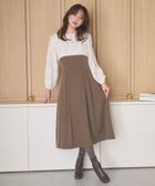 【フェルゥ/Feroux】の【尾﨑真衣さんコラボ商品】コルセットデザイン 綺麗シルエットワンピース 人気、トレンドファッション・服の通販 founy(ファニー) ファッション Fashion レディースファッション Fashion for Women ワンピース Dresses コラボ Collaboration, Collab コルセット Corset, Bustier ツイル Twist, Twisted Detail ドッキング Docking, Mixed Material フレア Flare, Flared 冬 Winter / This Winter A/W・秋冬 Autumn/Winter エレガント 上品 Elegant thumbnail ダークブラウン系|ID: prp329100004547904 ipo3291000000033276425