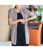 【ティアクラッセ/Tiaclasse】の【洗える】フレンチスリーブシャツチュニックブラウス グレージュ|ID: prp329100004547938 ipo3291000000032478544