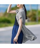 【ティアクラッセ/Tiaclasse】の【洗える】フレンチスリーブシャツチュニックブラウス ベージュストライプ|ID: prp329100004547938 ipo3291000000032478545