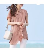【ティアクラッセ/Tiaclasse】の【洗える】フレンチスリーブシャツチュニックブラウス ライトピンク|ID: prp329100004547938 ipo3291000000032478550