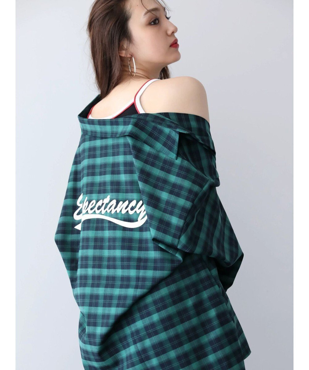 【グリーンパークス/Green Parks】のEGOIST チェックロゴシャツチュニック インテリア・キッズ・メンズ・レディースファッション・服の通販 founy(ファニー) 　ファッション　Fashion　レディースファッション　Fashion for Women　ワンピース　Dresses　チュニック　Tunic Tops & Dresses　シンプル　Simple, Minimal　チェック　Check, Plaid, Tartan　チュニック　Tunic, Long Top　プリント　Print, Printed Pattern　ポケット　Pocket, Pocket Detail　リラックス　Relax, Relaxed Fit　A/W・秋冬　Autumn/Winter　Green|ID: prp329100004548030 ipo3291000000033606494