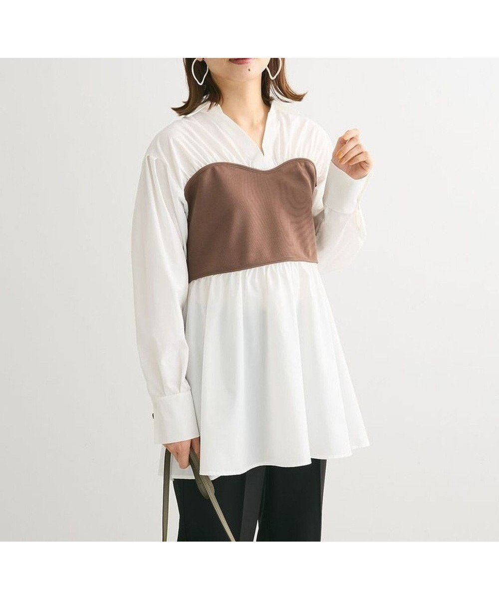 【グリーンパークス/Green Parks】のビスチェドッキングチュニック 人気、トレンドファッション・服の通販 founy(ファニー) 　ファッション　Fashion　レディースファッション　Fashion for Women　ワンピース　Dresses　チュニック　Tunic Tops & Dresses　ギャザー　Gathered, Ruffled　チュニック　Tunic, Long Top　トレンド　Trend, Trending Now　ドッキング　Docking, Mixed Material　ビスチェ　Bustier, Corset Top　ボトム　Bottoms, Lower Wear　ポケット　Pocket, Pocket Detail　ワイド　Wide, Wide Fit　A/W・秋冬　Autumn/Winter　 other-1|ID: prp329100004548075 ipo3291000000033678455