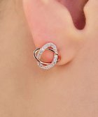 【ティアクラッセ/Tiaclasse】の【金属アレルギー対応】ストーンクロスタイニーピアス ピンクゴールド|ID: prp329100004548085 ipo3291000000035706134