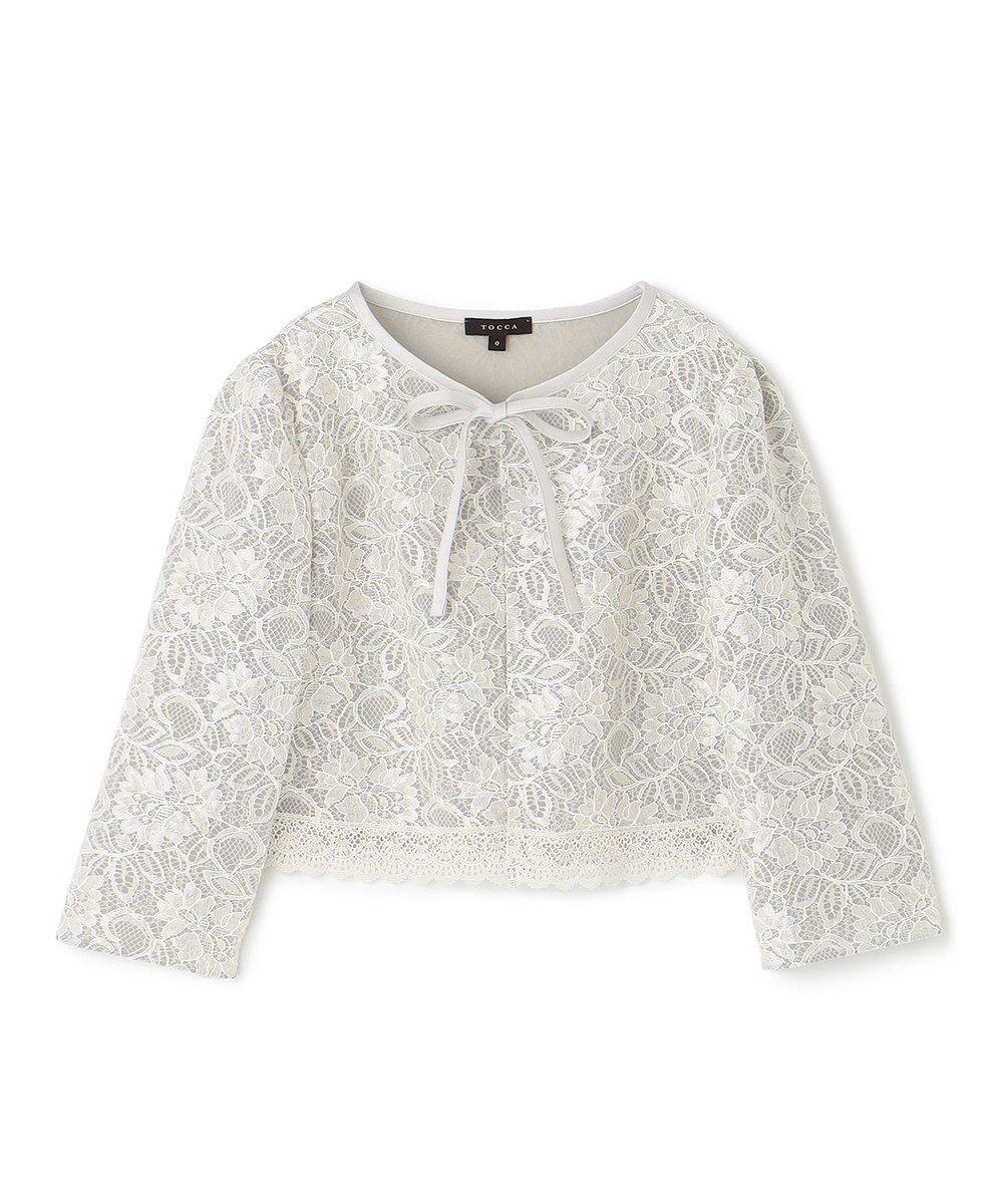 【トッカ/TOCCA】のTRANSPARENT LACE BOLERO ボレロ インテリア・キッズ・メンズ・レディースファッション・服の通販 founy(ファニー) 　ファッション　Fashion　レディースファッション　WOMEN　アウター　Coat Outerwear　ボレロ　Bolero jackets　おすすめ　Recommend　シフォン　Chiffon　ドレス　Dress　パーティ　Party　ボレロ　Bolero　ボンディング　Bonding　リボン　Ribbon　レース　Race　夏　Summer　S/S・春夏　Ss・Spring/Summer　A/W・秋冬　Aw・Autumn/Winter・Fw・Fall-Winter　グレー系|ID: prp329100004548124 ipo3291000000032141257